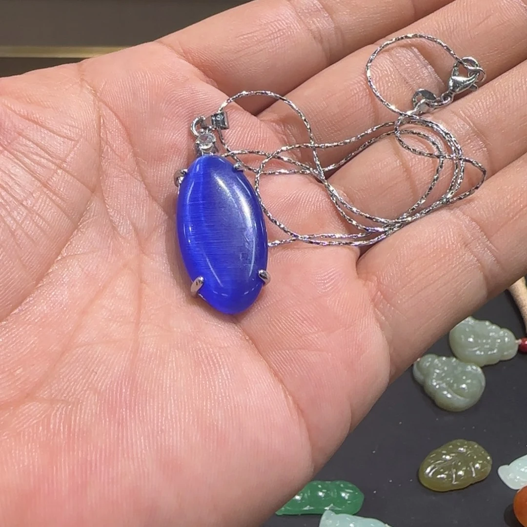 查罗石合金颈饰猫眼石项链