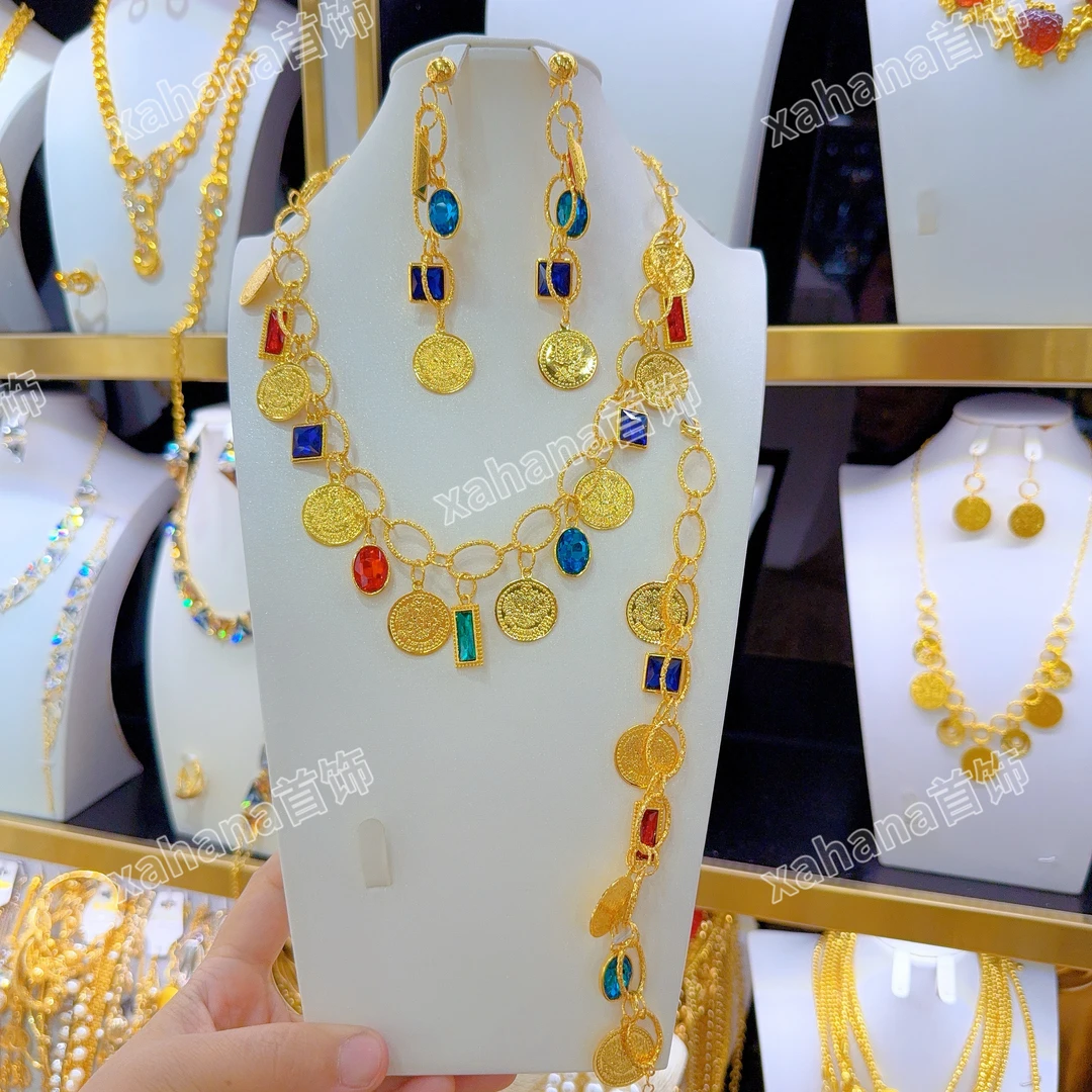 铜合金亚克力项链 新款时尚altun 同款三件套首饰高档高级个性