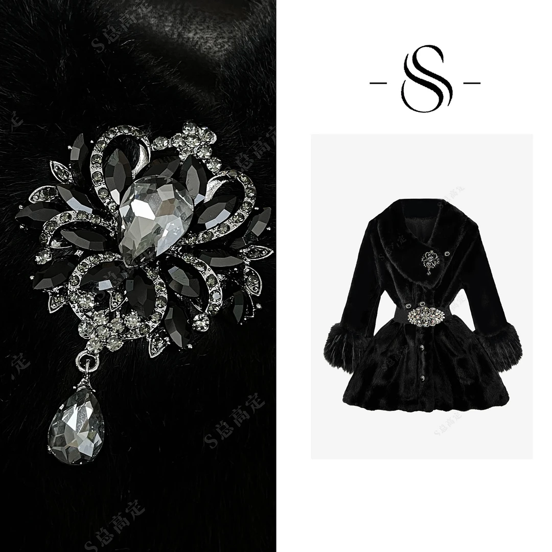 NIMOSHI【倩倩】冬款轻熟风V领束腰显瘦喇叭袖气质搭外套女D0184