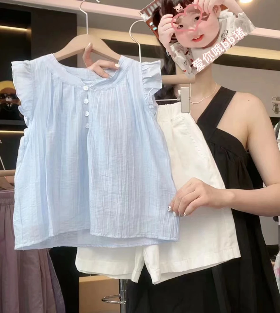 女童2025夏季新款休闲时尚洋气卡通短袖半身伞裙套装