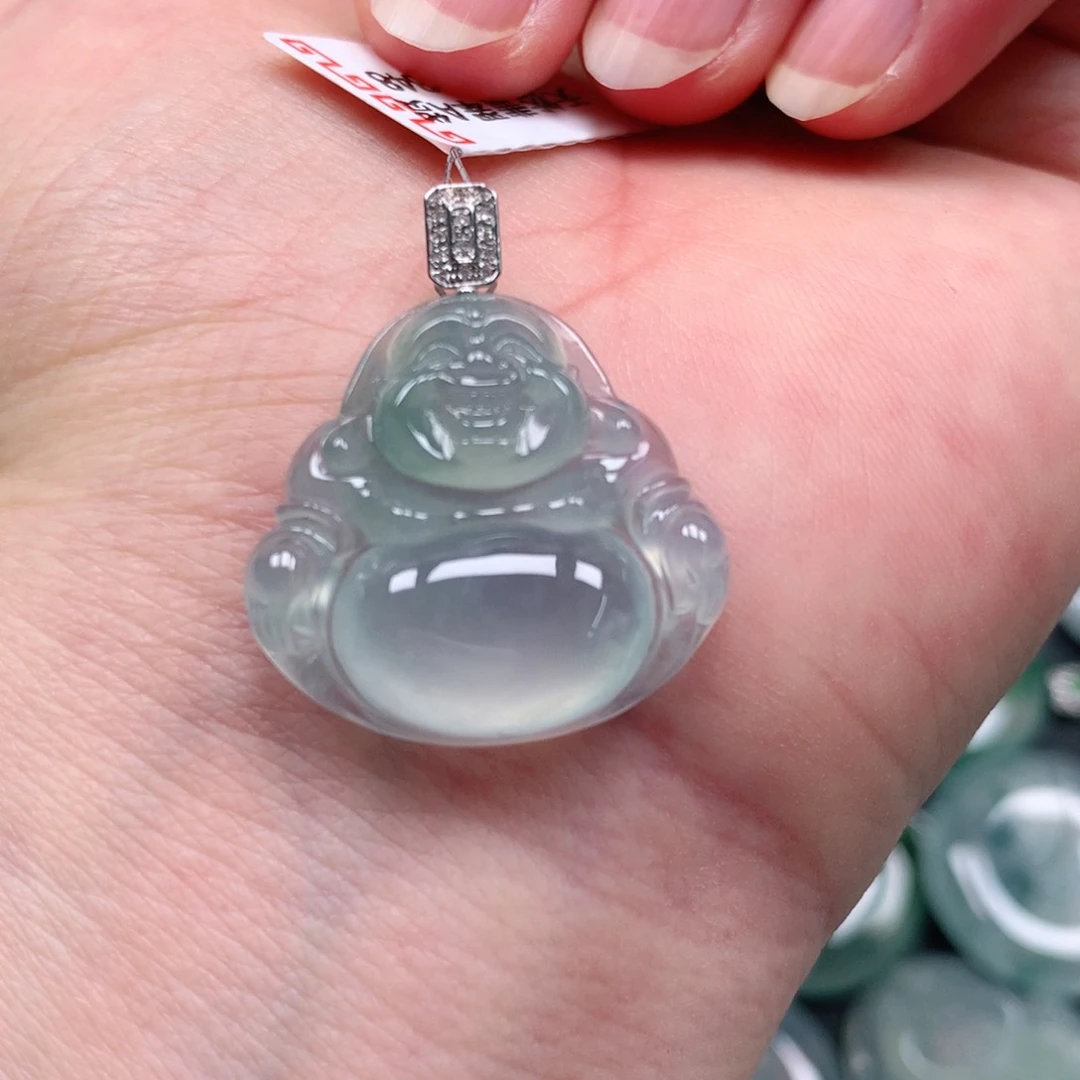 颈饰18K金镶嵌翡翠天然翡翠