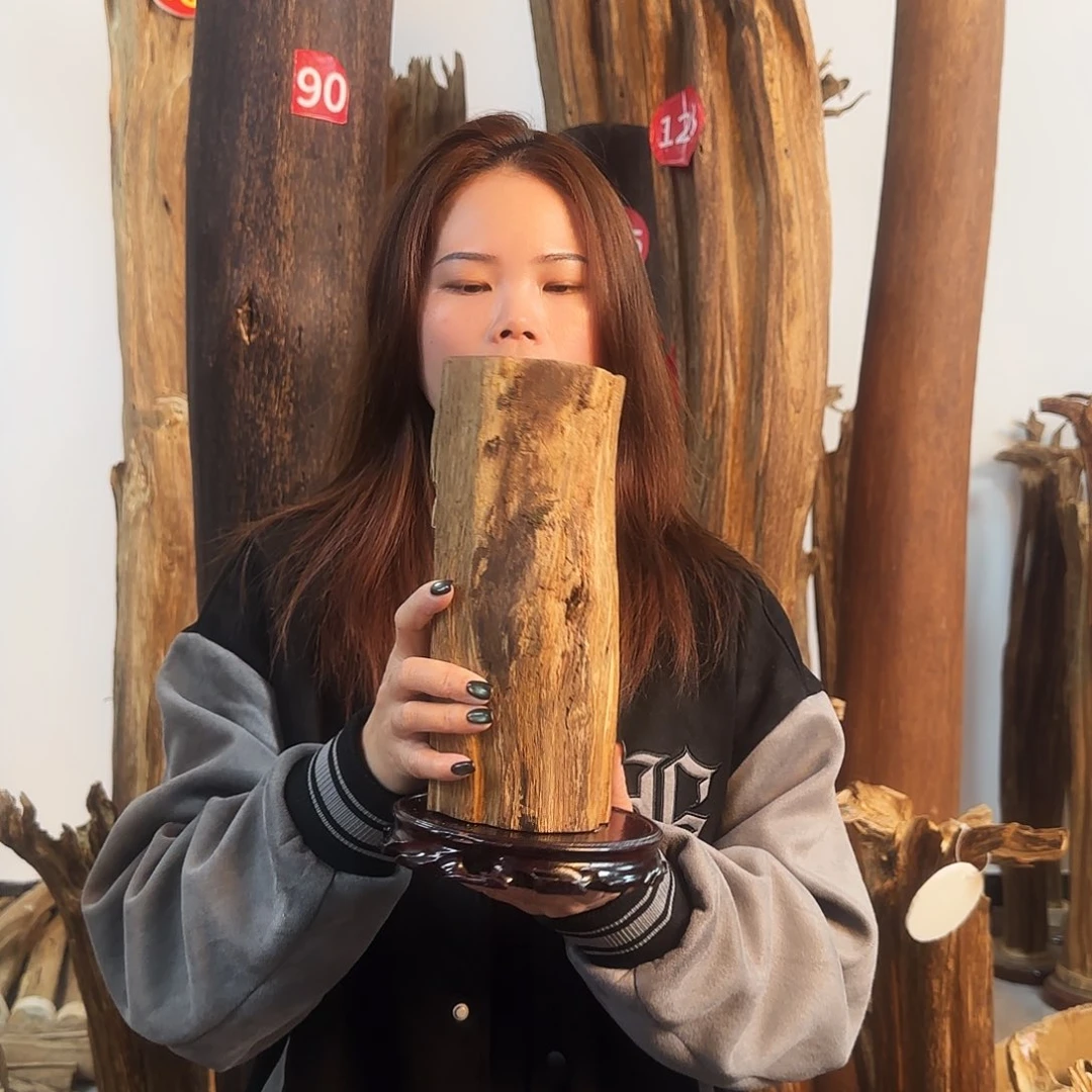 沉香摆件天然沉香原木摆件➕底座