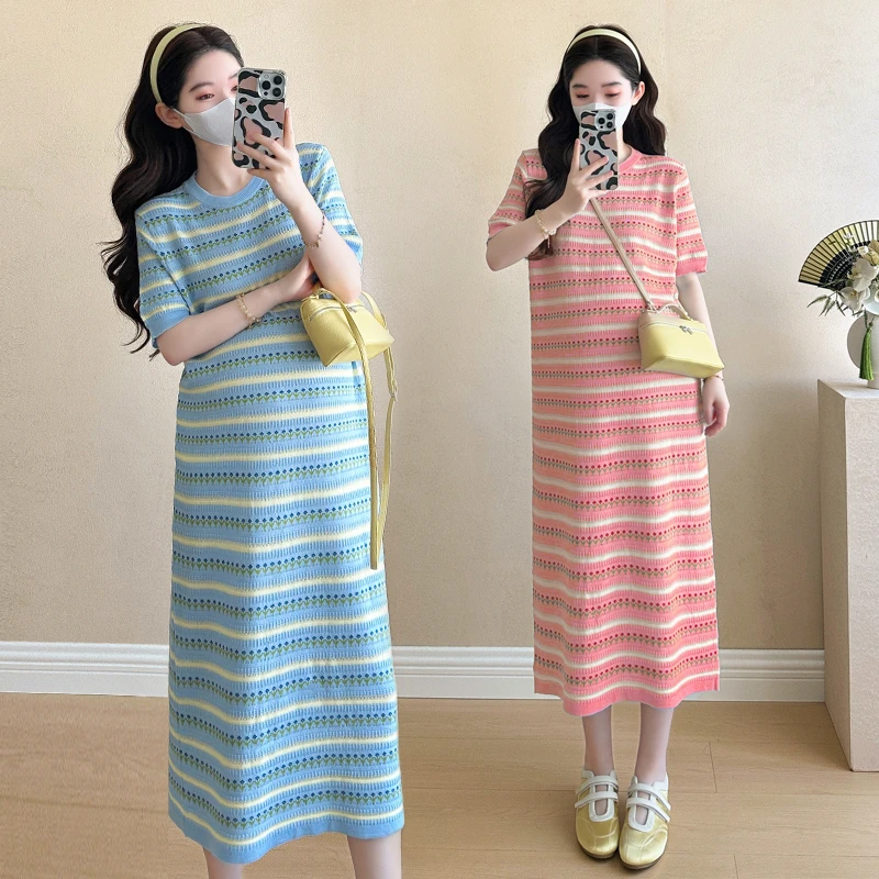 促销孕妇装夏季新款宽松显瘦外穿短袖大码针织连衣裙宽松懒人款裙