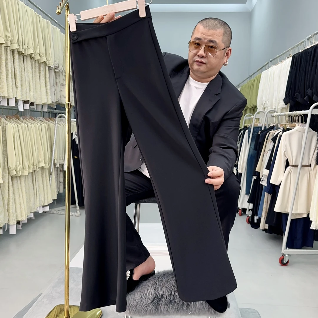 现货【RG5608】2025新款高腰时尚休闲夏季宽松垂感百搭长款休闲裤