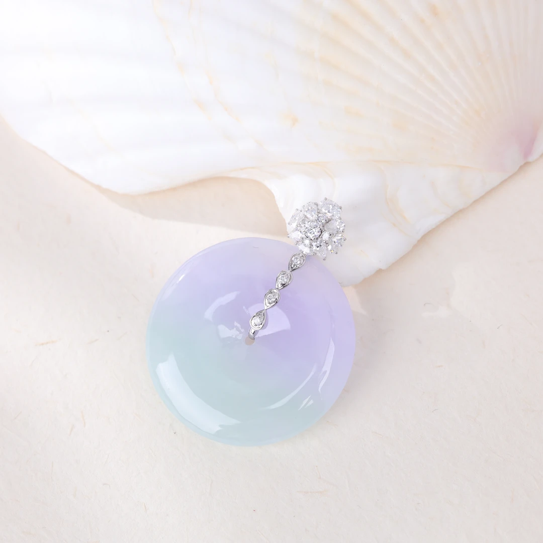 【央博玉】18k翡翠平安扣吊坠-YB92920295-多样性发一|CXQ21