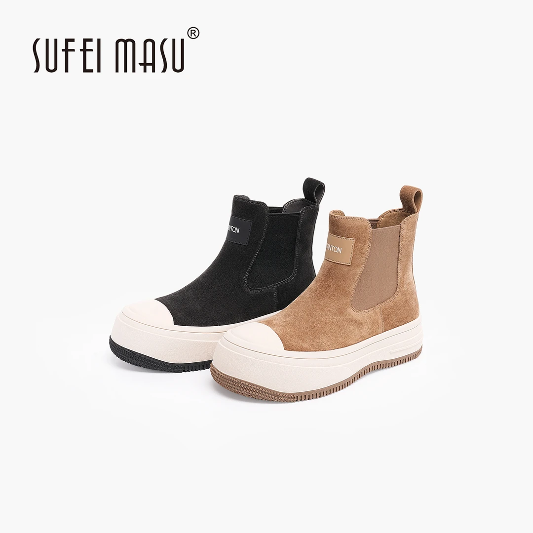 高帮英伦风百搭板鞋厚底潮流真皮高级休闲阔腿裤必备鞋短靴29800