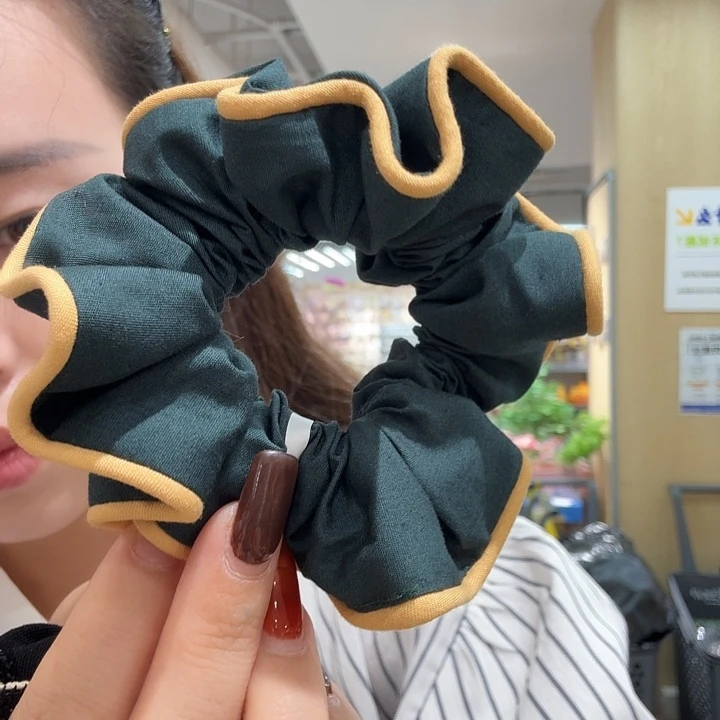 铁合金皮质绿色小发圈22