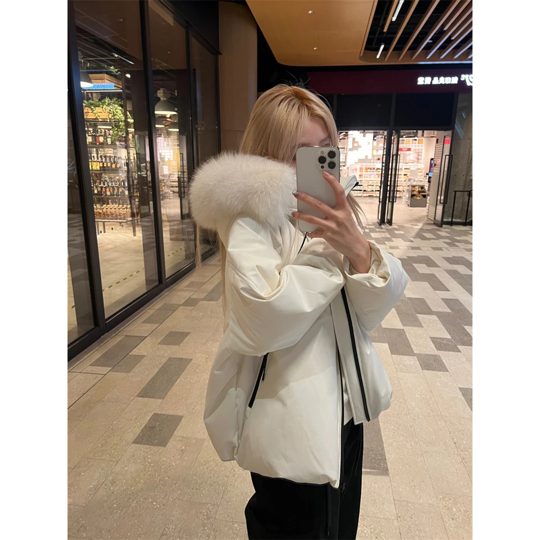 Après ski典藏级大毛领功能型棉服女连帽宽松加厚韩版冬季保暖