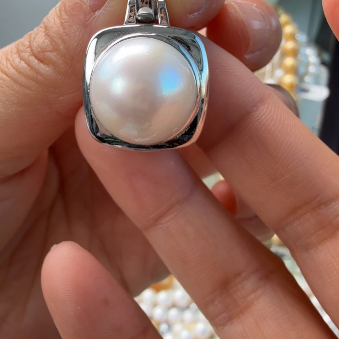 海水珍珠银S925镶嵌颈饰