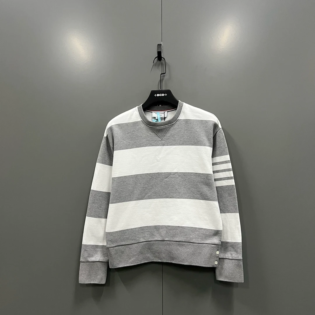 99新 THOMBROWNE (ll)灰白条纹印花卫衣 fg206133