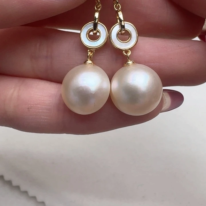 拼合珍珠（马贝珠）耳饰银S925镶嵌