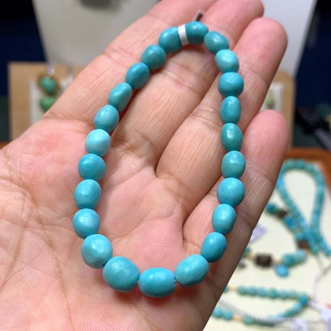 未镶嵌绿松石糖豆6-7mm