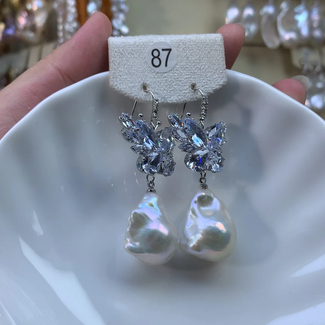 合金淡水珍珠耳环雨*霖特价87号拍2个