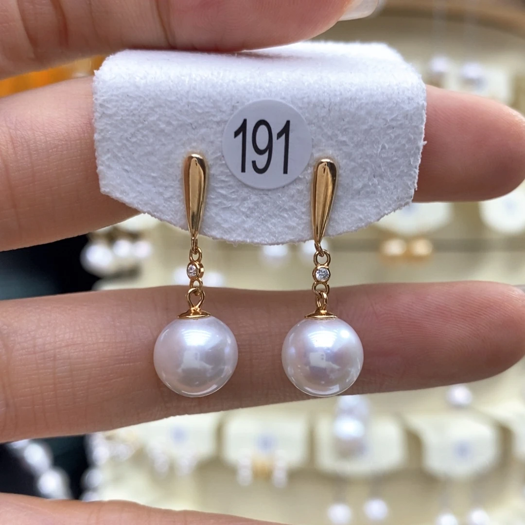 淡水珍珠耳饰银S925镶嵌