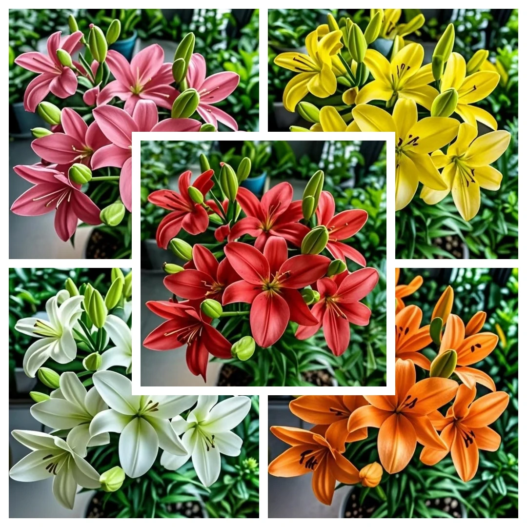 百合带盆带土栽好发货/进口香水百合种球室内外阳台盆栽绿植花卉