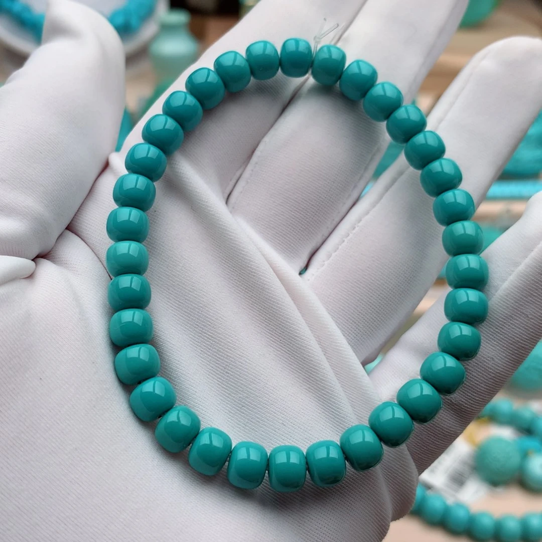 绿松石珠宝奇石未镶嵌6.5mm