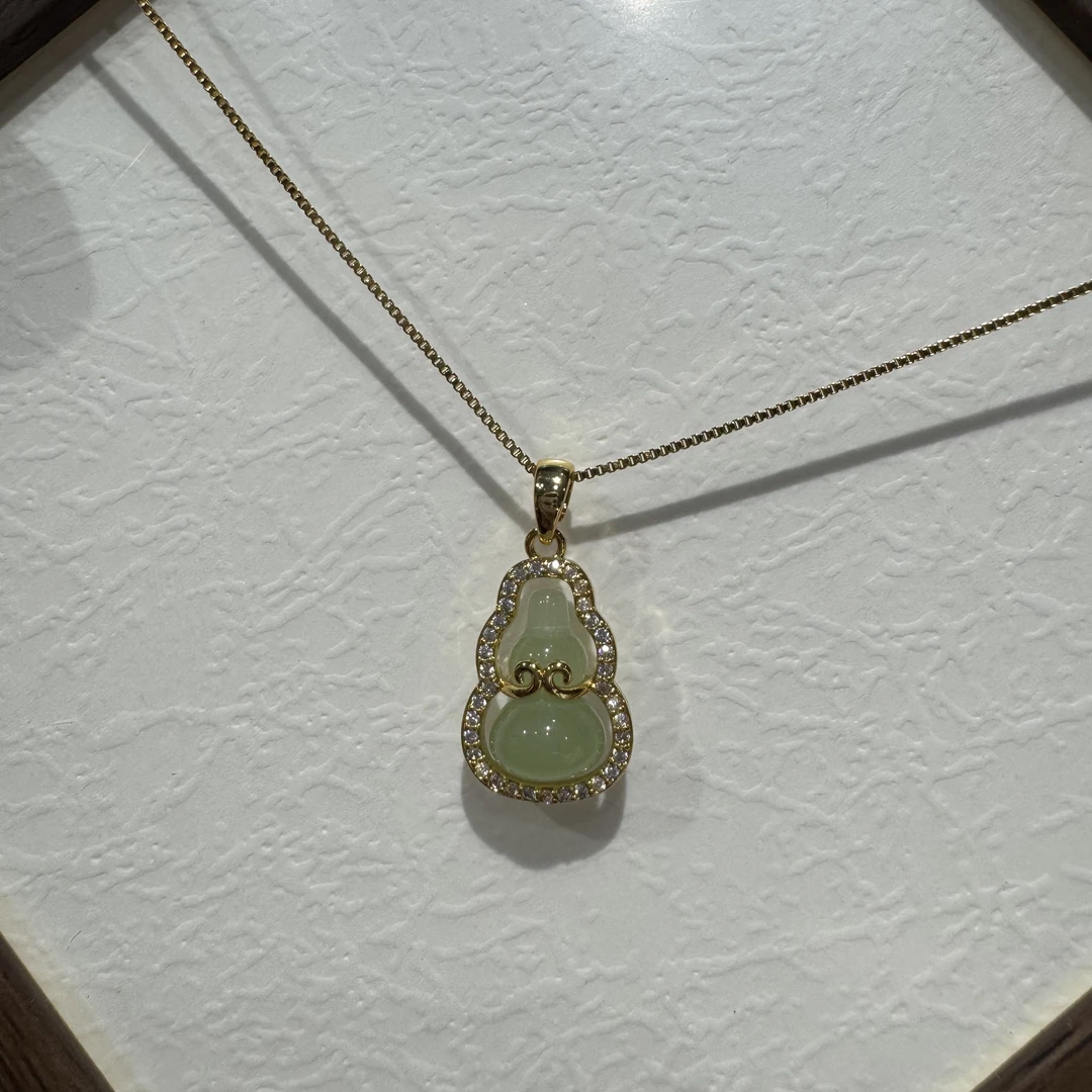 铜合金仿珍珠项链 龙哥金色项链葫芦项链945