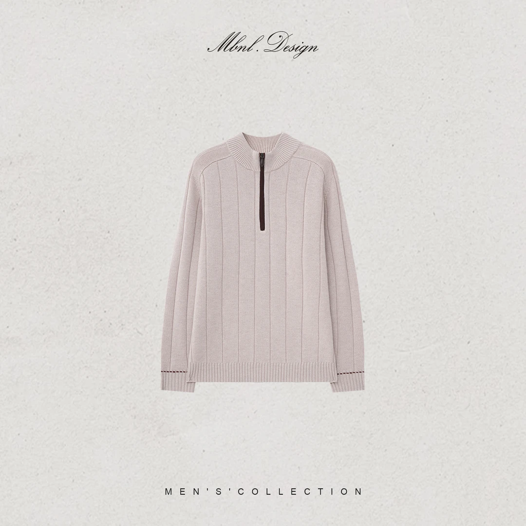 MBNL-F「Maple Leaf」秦磊男装100绵羊毛坑条肌理毛衣LL-WSY1262