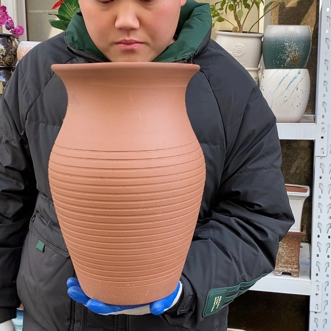 花盆紫砂口20高32瑕疵