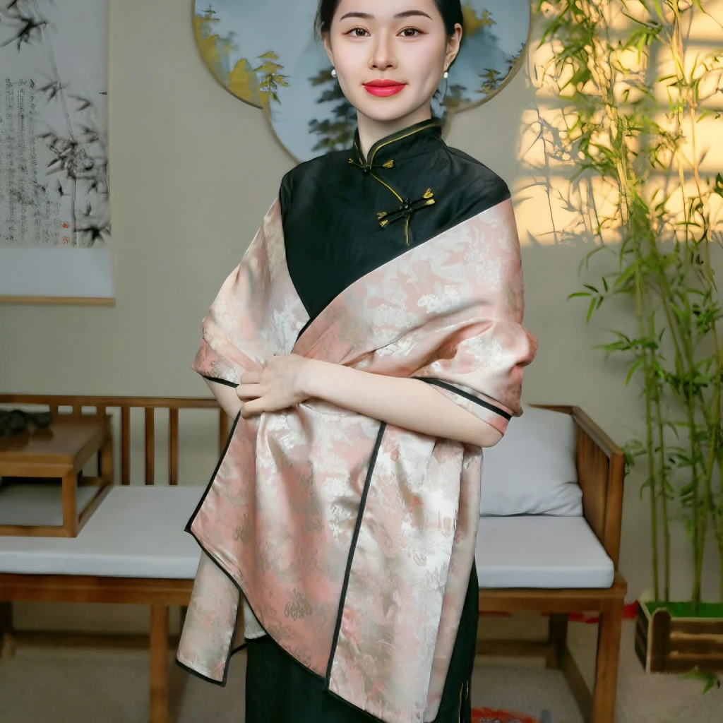 【春和景明】70*180CM香云云锦中国风复古提花长巾双面中式