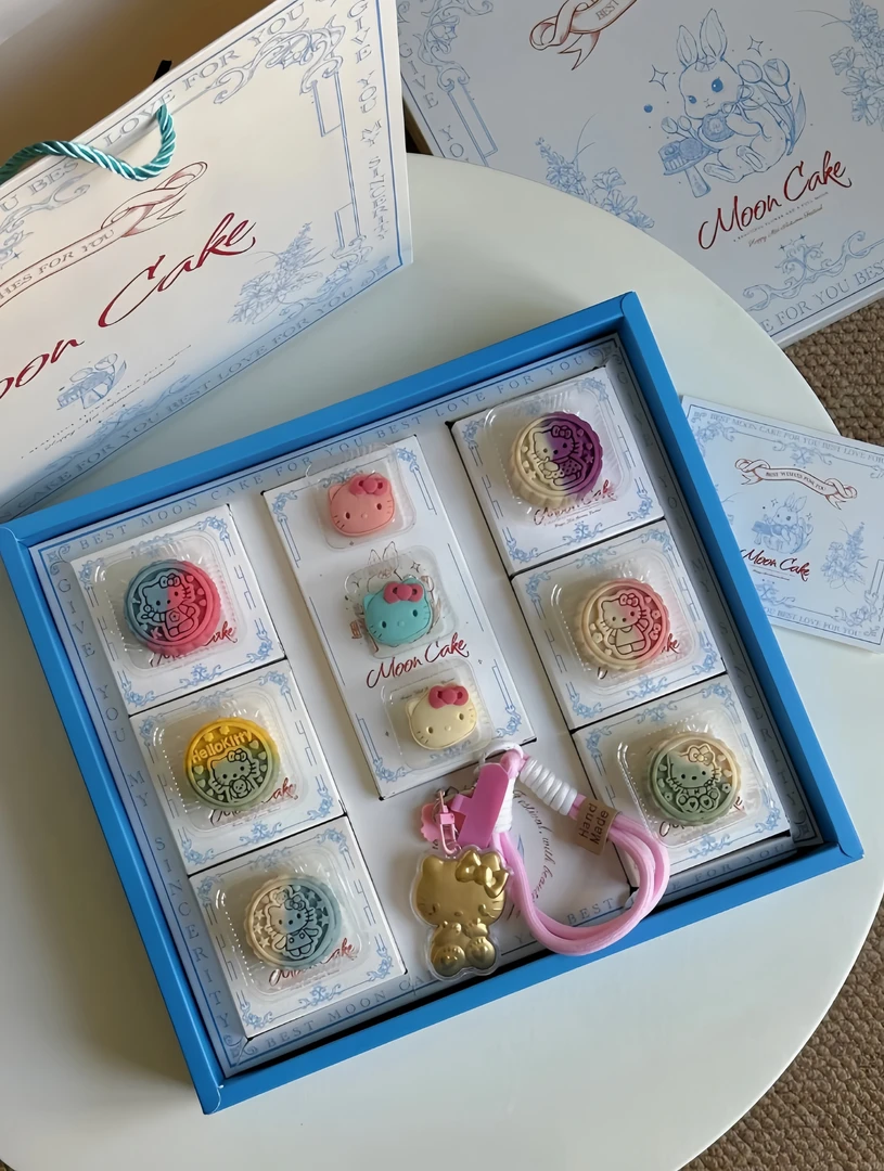hollokitty冰皮月饼三丽鸥KT中秋礼盒送金闪KT挂饰多种口味送女友