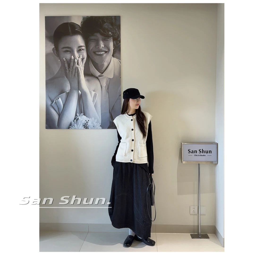 Sanshun-(绒绒暖阳)-时尚针织马甲气质百搭针织排口外穿秋冬