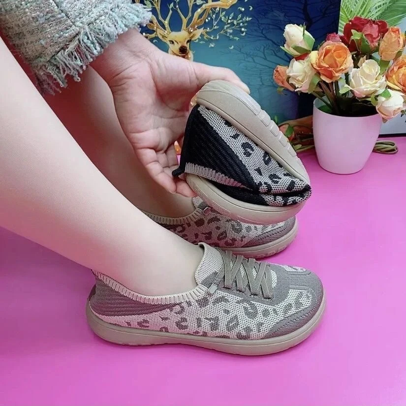 2025新款豹纹德训鞋软底防滑休闲女鞋轻便舒适透气老北京布鞋