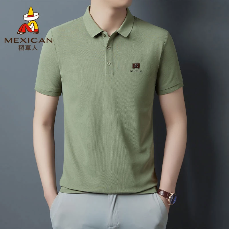 Mexican/稻草人男士短袖polo夏季半袖薄款上衣商务休闲宽松t恤男