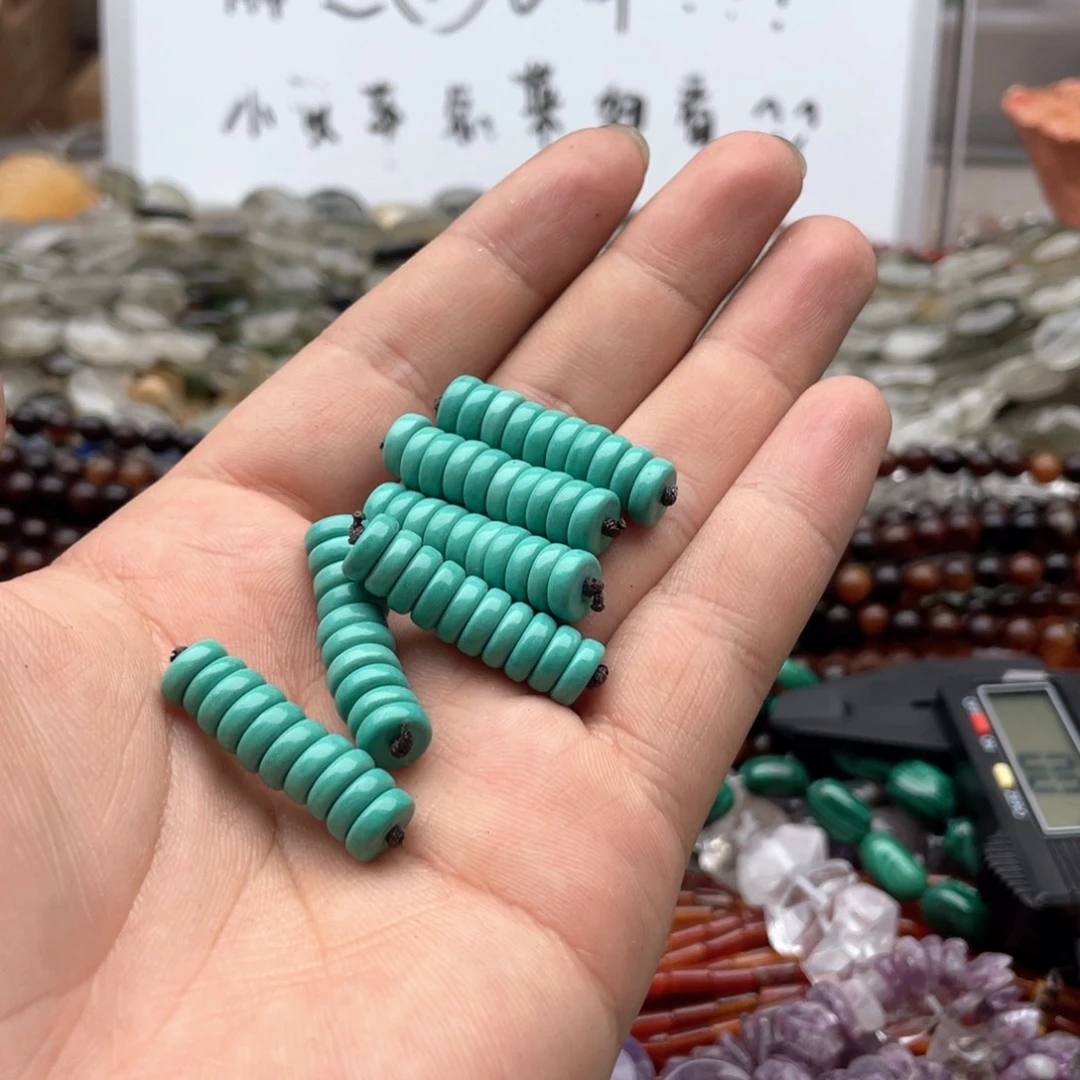 玛瑙/玉髓未镶嵌珠宝半成品三个短条蒙松绿松隔片卡8mm