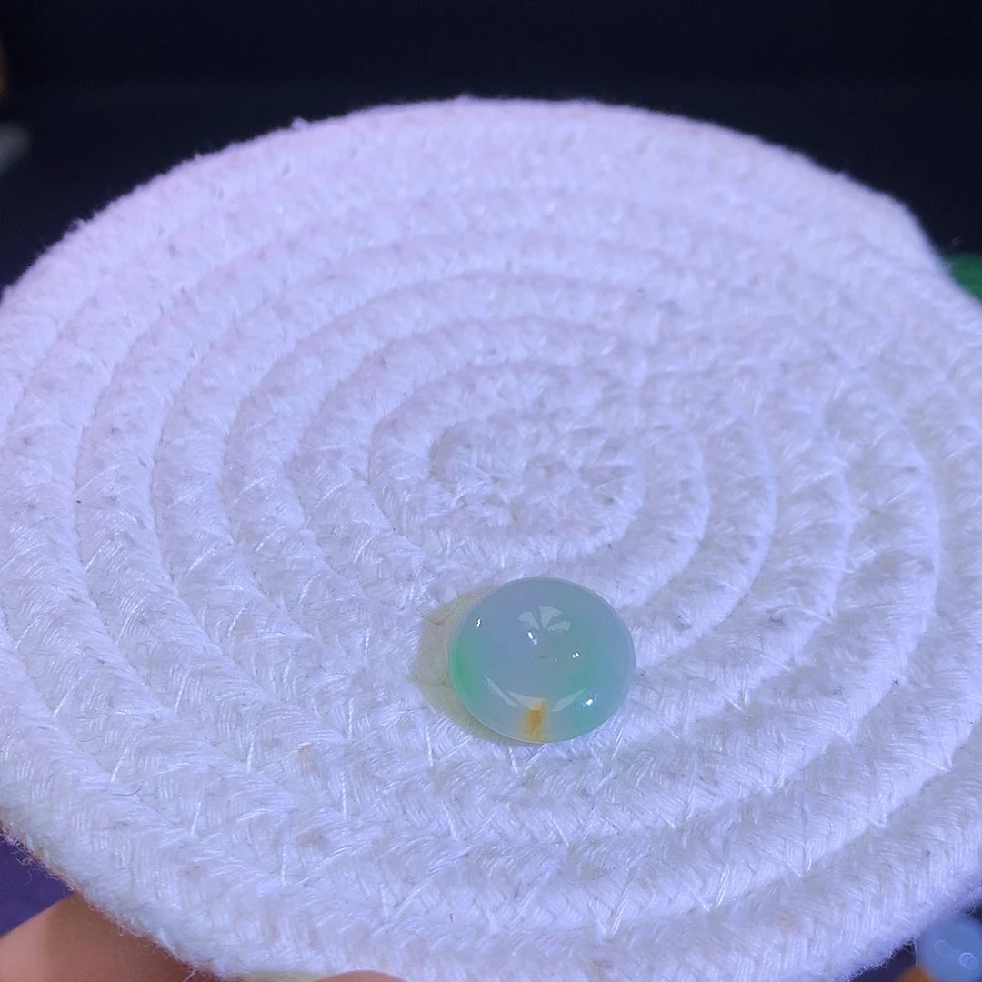 散珠翡翠天然缅甸翡翠扣子卡15.7厚4.9黄加绿