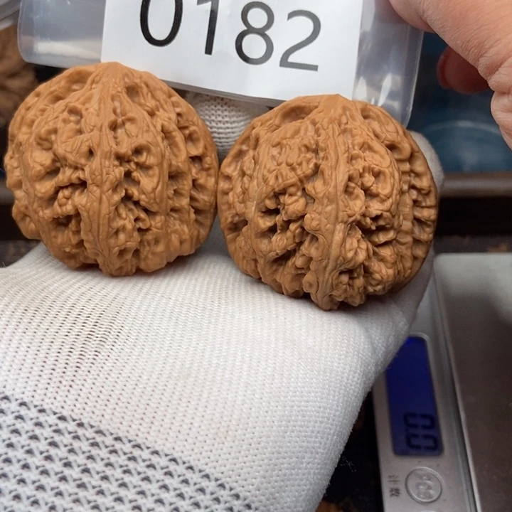 文玩核桃把件半**亮粗筋全品48