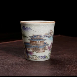 【现货】汝窑世外桃源可乐杯F157