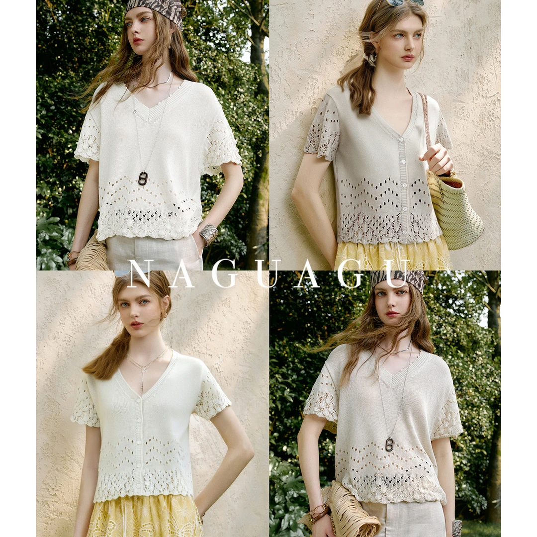 【戴莉针织】莱赛尔亚麻女装针织衫FX2ZS1062-A