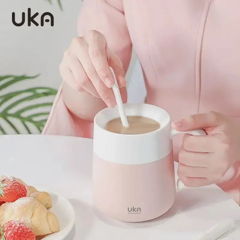 uka玻璃内胆马克杯牛奶杯情侣保温咖啡杯办公室水杯