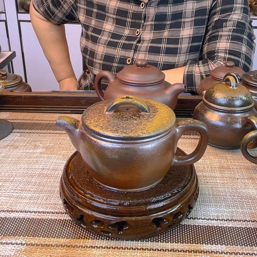 茶壶紫砂紫泥柴烧230cc瑕