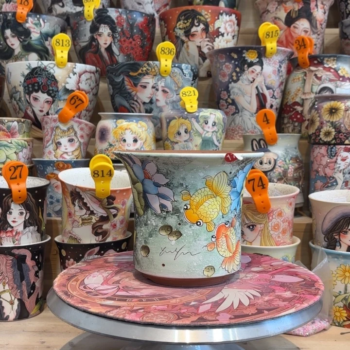 景德镇手绘花盆陶瓷16/14