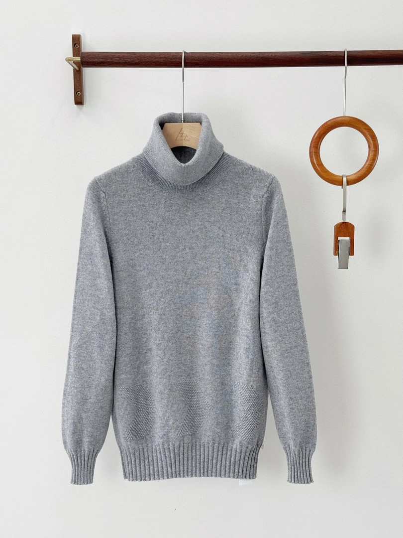 未使用 Hermes/爱马仕 爱马仕 女士灰色高领针织套头毛衣