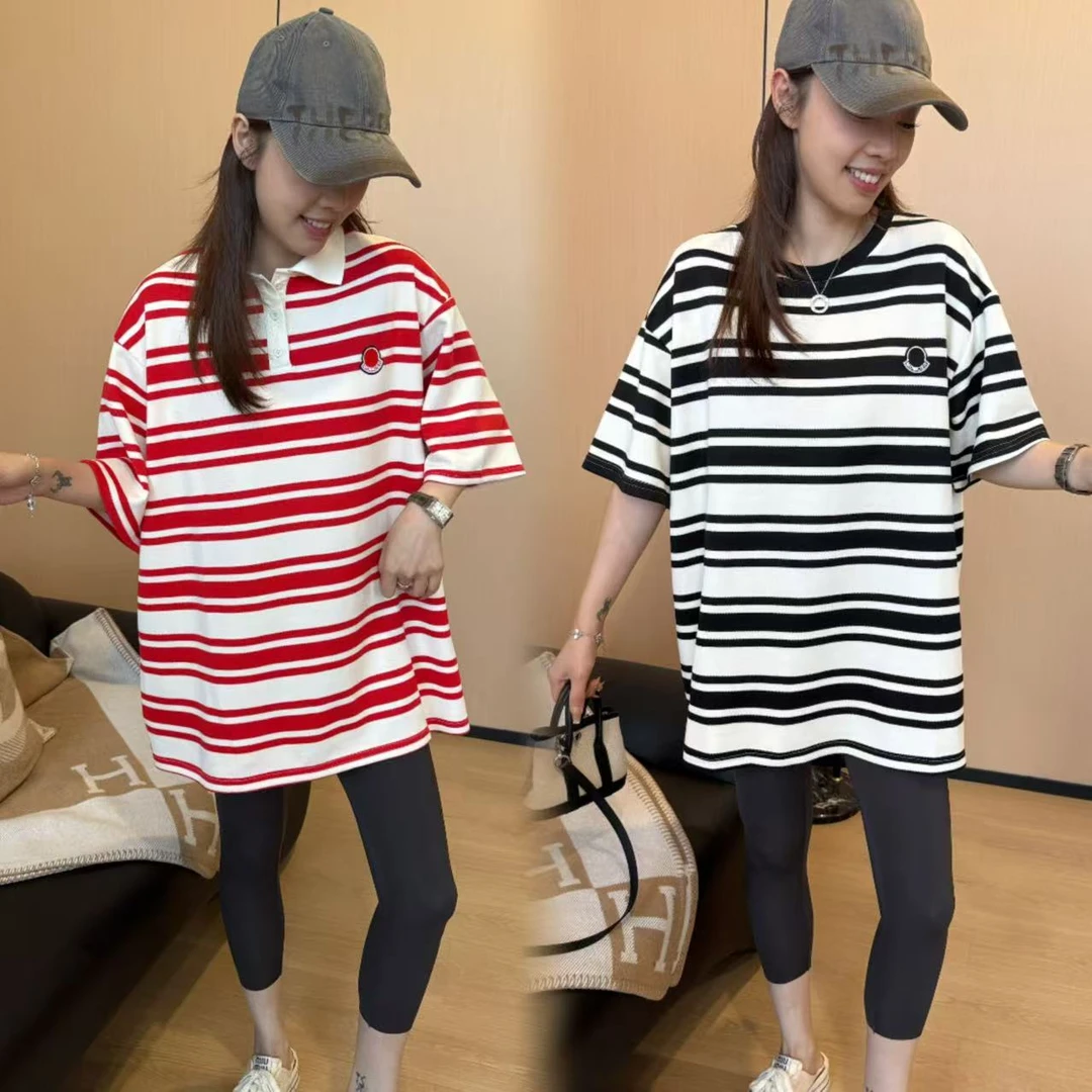 二姐的宝藏2025夏季新款街头休闲显瘦百搭条纹撞色POLO衫#25205