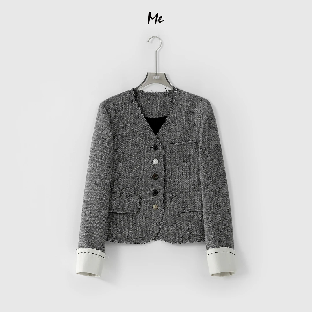 ME【手缝小香外套】设计师新款时尚百搭秋冬宽松外套MEQS6003