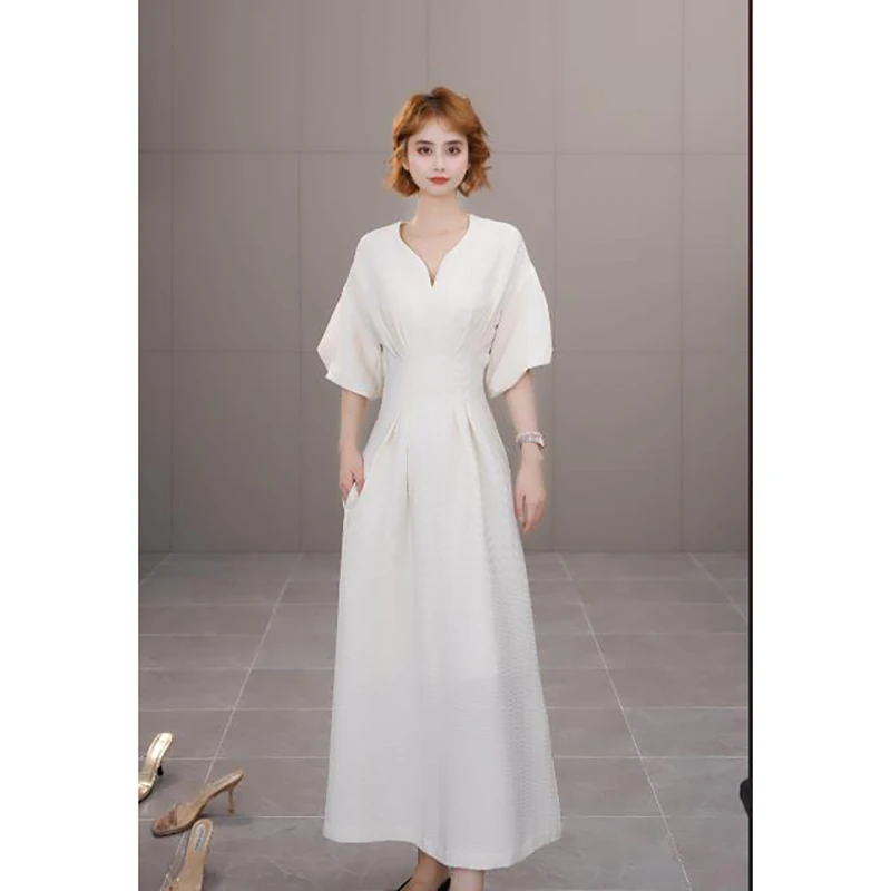 2025新款夏季气质优雅中长款连衣裙女