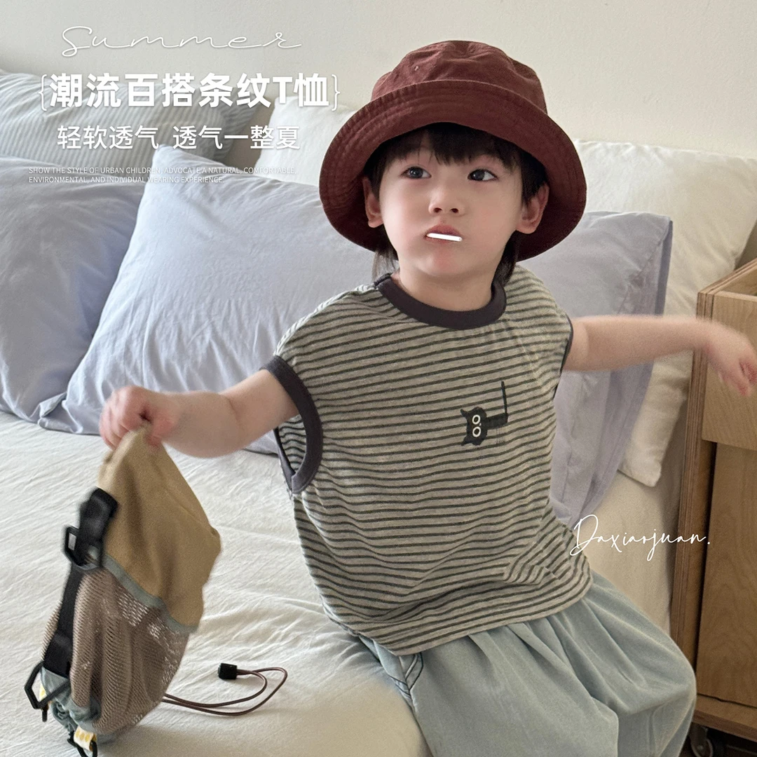 【大小卷】夏季新品童装休闲条纹背心-32721