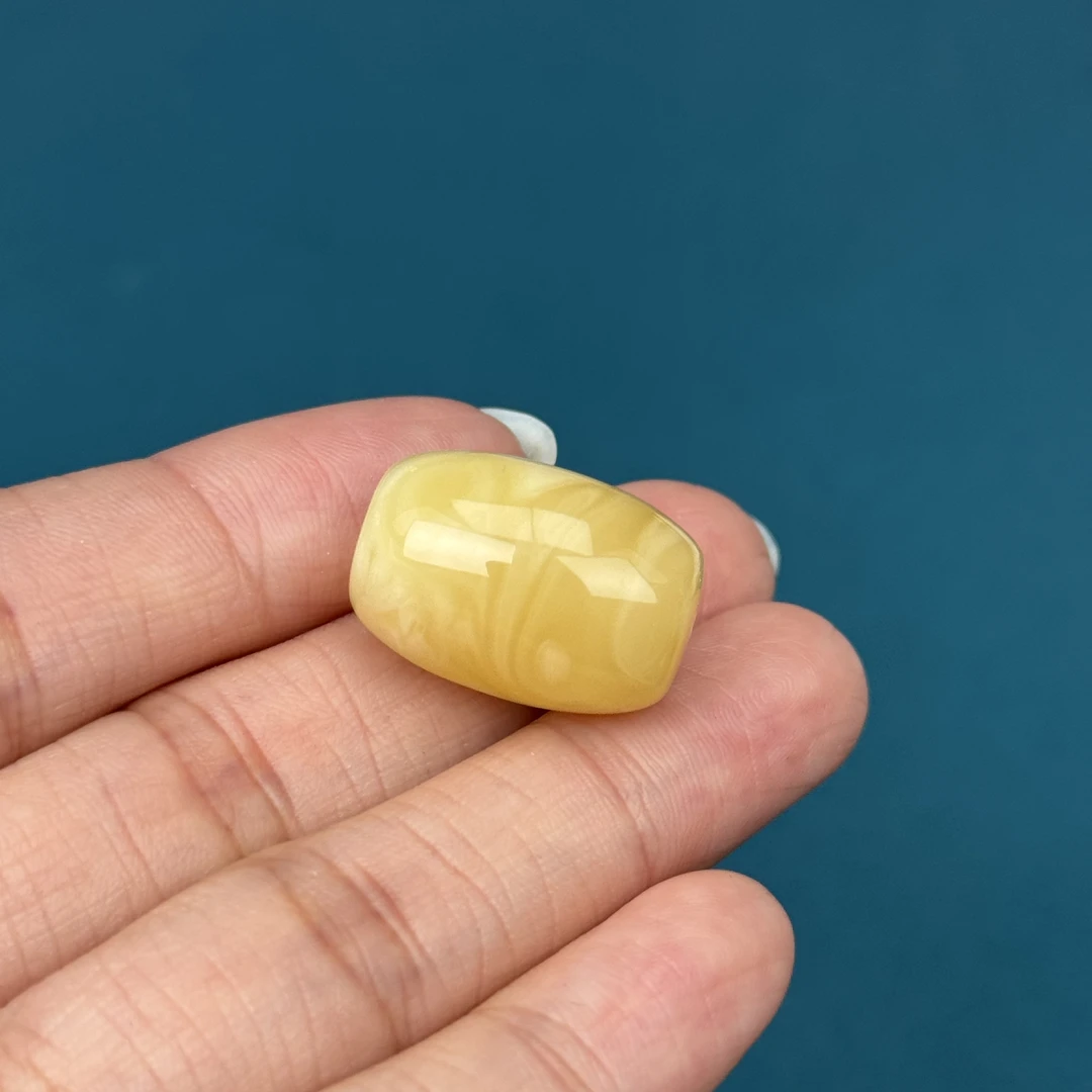 Y5010天然原矿蜜蜡 妖花桶珠14.4x21mm 2.9克抖音基地质检发货