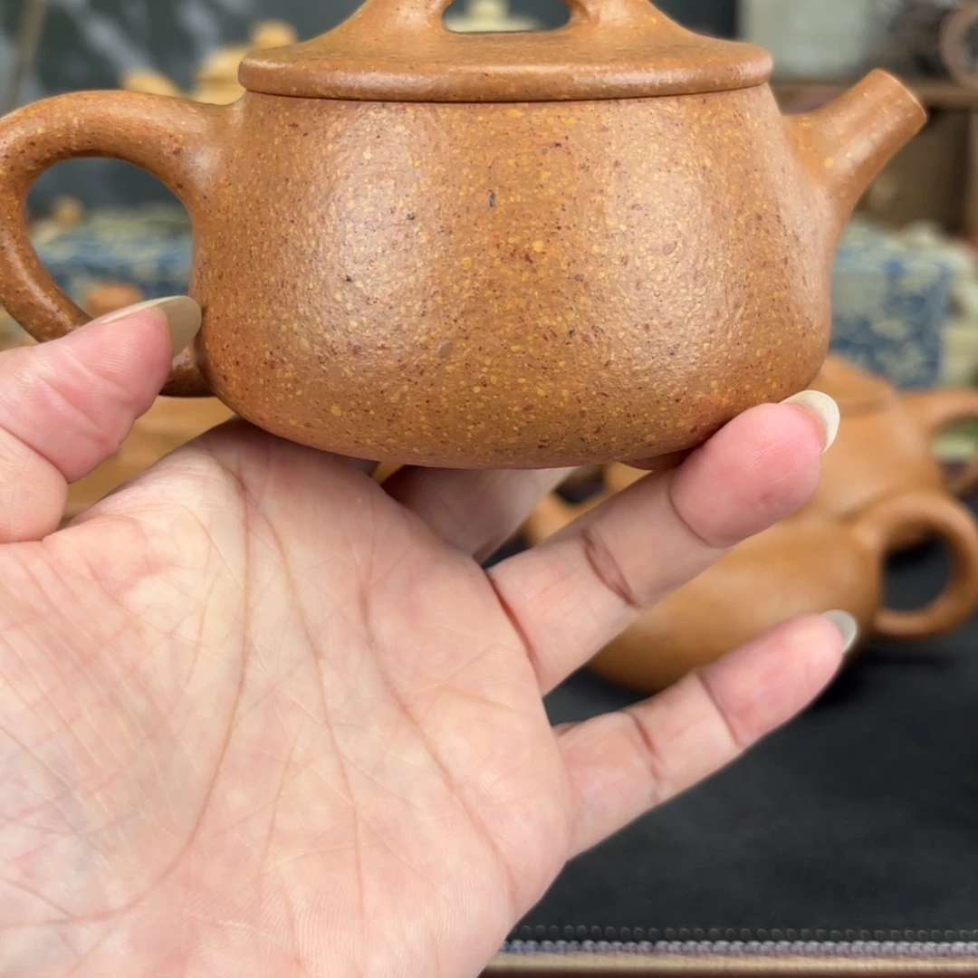 紫砂茶壶梨皮黄段宽口200