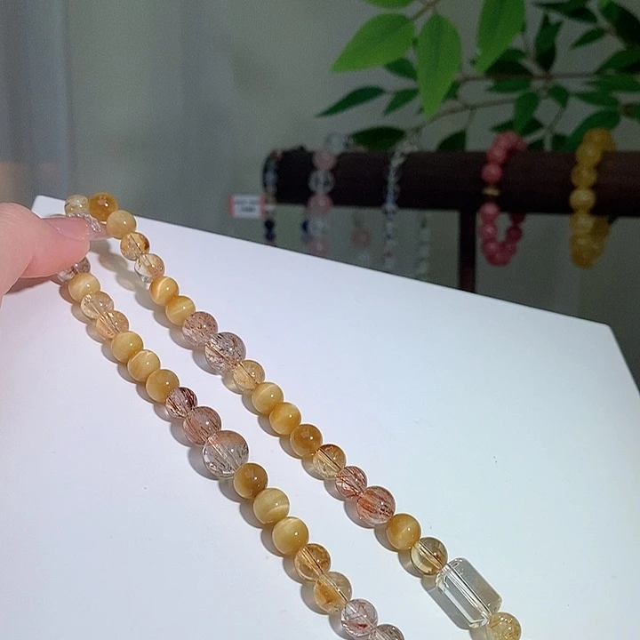 未镶嵌手链水晶两圈米米水晶