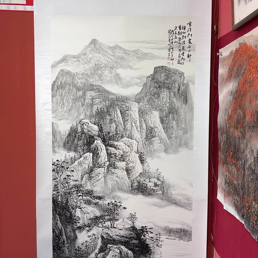 国画崔*李川浦画家作品