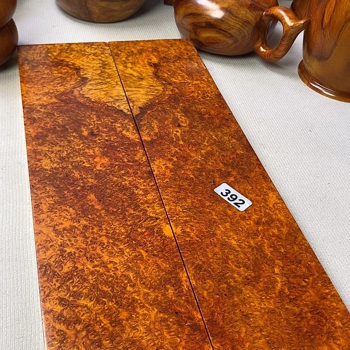 璞***璟缅甸花梨木满瘤疤镇尺一对