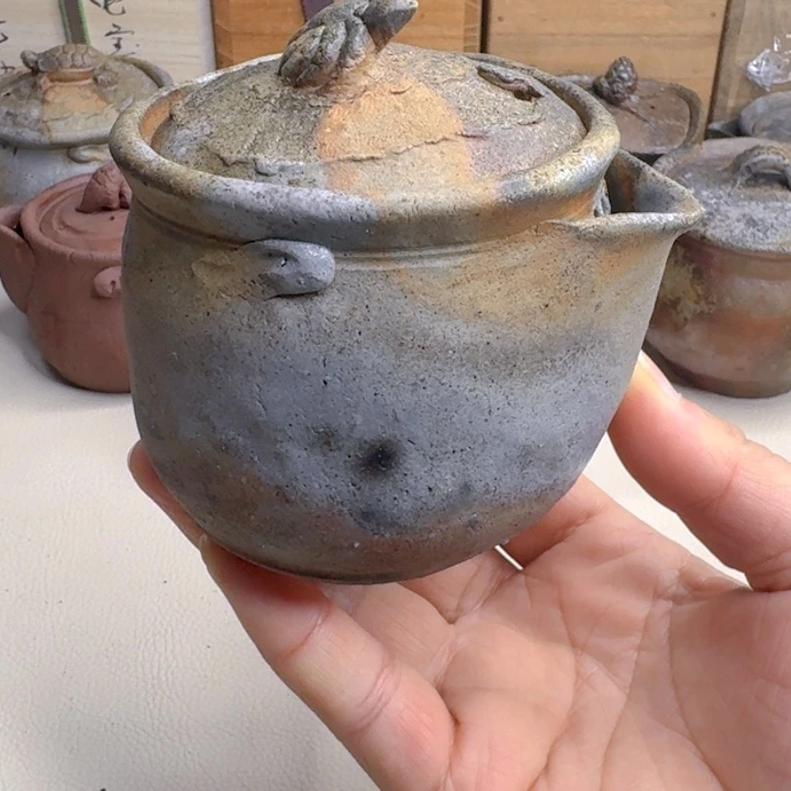 瓶备前烧，佐藤苔助宝瓶，带箱