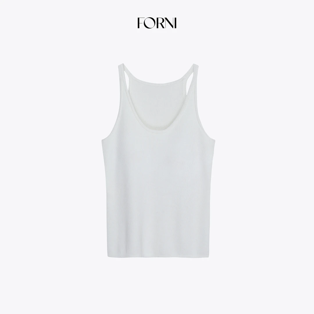FORNI 多巴胺线条 0压桑蚕丝羊毛自带胸垫条纹工字背心2025秋