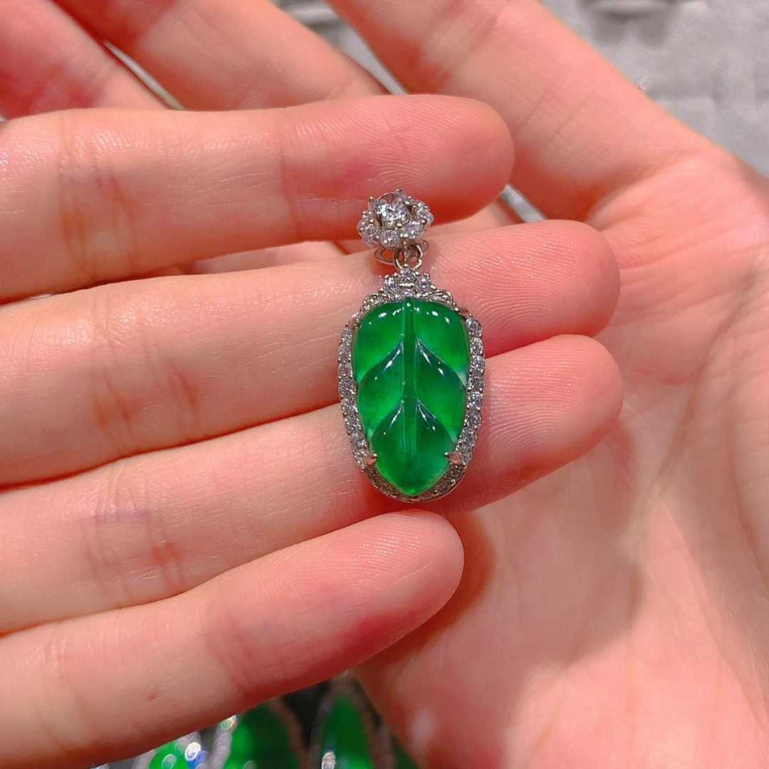 吊坠(不含链)银S925镶嵌翡翠H*