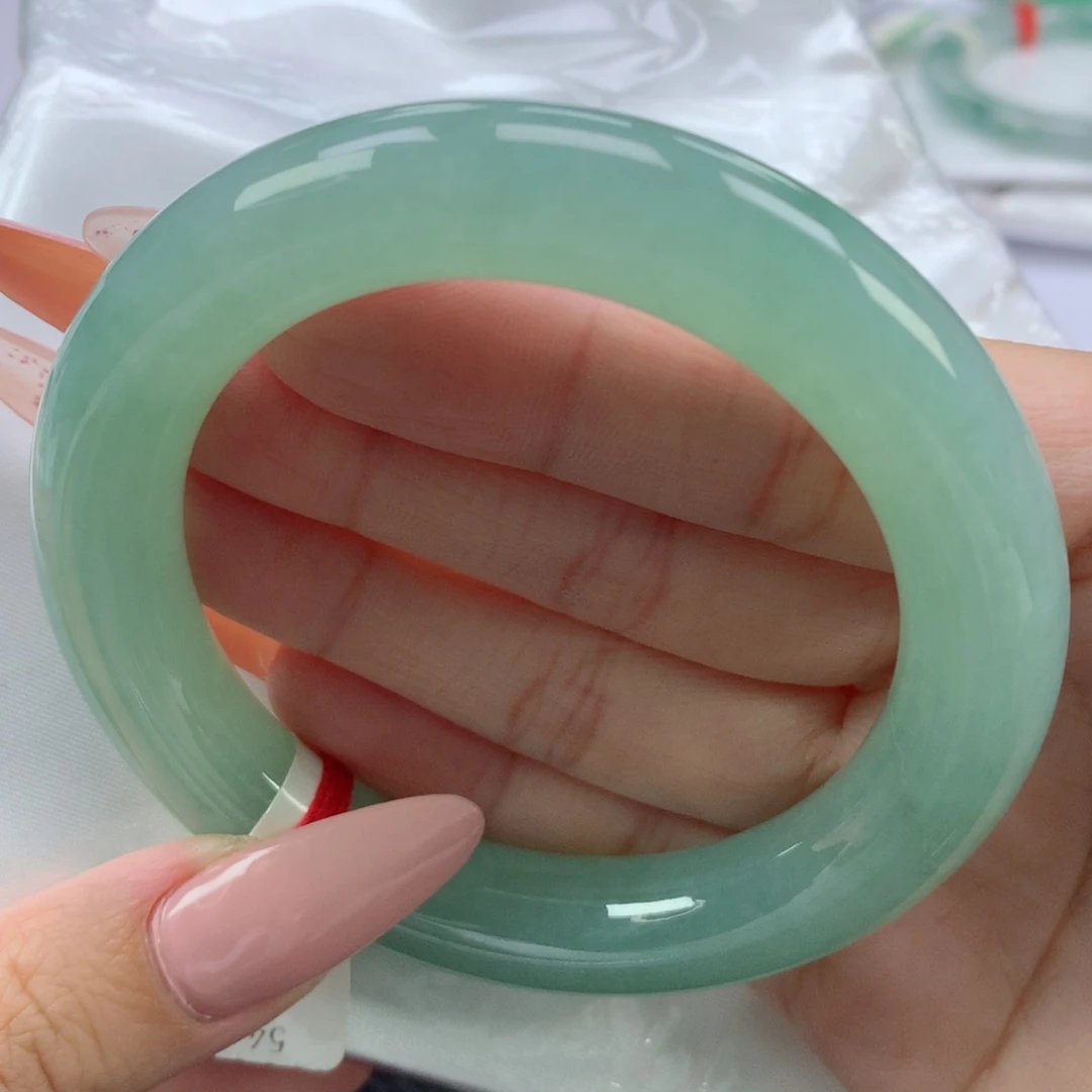 翡翠手镯未镶嵌缅甸天然翡翠A货54.9